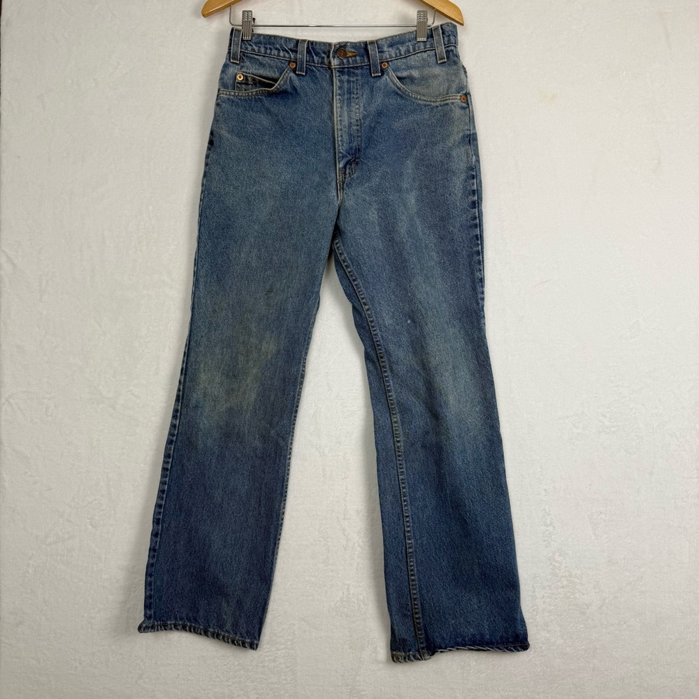 Vintage Levi’s 517 Bootcut Jeans Orange Tab 34x30 USA Made Distressed